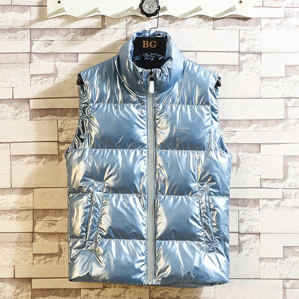 2019 winter new arrival plus size bright leather stand collar vest solid color vest self-cultivation jacket ing, Black
2019 winter new arrival plus size bright leather stand collar vest solid color vest self-cultivation jacket ing, Black