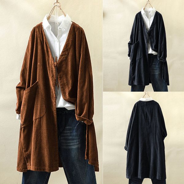 plus size women vintage solid loose cardigan corduroy pockets long sleeves female streetwear casual soft long jacket coat, Tan;black
plus size women vintage solid loose cardigan corduroy pockets long sleeves female streetwear casual soft long jacket coat, Tan;black