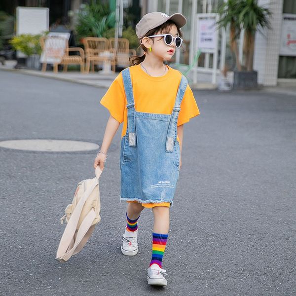 girls dress t-shirt two fake suspender t shirt denim dress fashion kids clothing teen girl long tees of 4 6 8 10 12 14 16t, Red;yellow
girls dress t-shirt two fake suspender t shirt denim dress fashion kids clothing teen girl long tees of 4 6 8 10 12 14 16t, Red;yellow