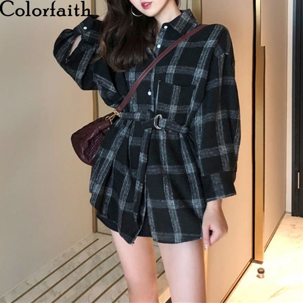women's blouses & shirts colorfaith 2021 women spring autumn blouse plaid pockets casual loose notched fashionable lace up lady bl3881, White
women's blouses & shirts colorfaith 2021 women spring autumn blouse plaid pockets casual loose notched fashionable lace up lady bl3881, White