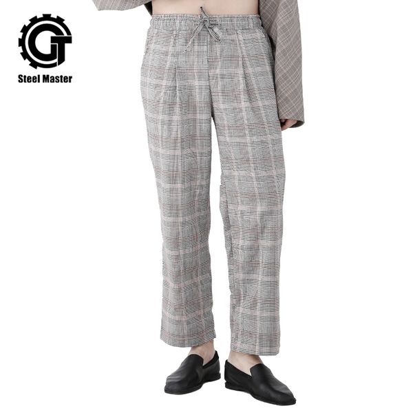 gothic autumn new trend retro plaid casual pants loose straight elastic band plaid college wind trousers, Black
gothic autumn new trend retro plaid casual pants loose straight elastic band plaid college wind trousers, Black