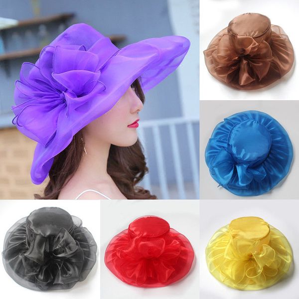 1pc women wide brim dress hats wedding church occasional organza costume hat, Blue;gray
1pc women wide brim dress hats wedding church occasional organza costume hat, Blue;gray