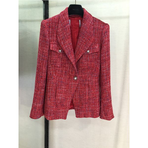 women's jackets red woven fabric, a button-down woman's stylish long-sleeved suit jacket, casual fashion, Black;brown
women's jackets red woven fabric, a button-down woman's stylish long-sleeved suit jacket, casual fashion, Black;brown