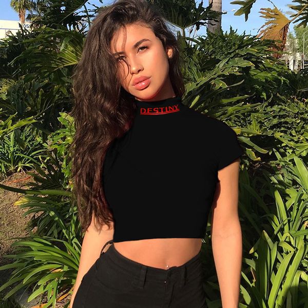 t shirt womens designer tshirt women letter cropped turtleneck summer black cotton print t shirt fashion streetwear slim waist, White
t shirt womens designer tshirt women letter cropped turtleneck summer black cotton print t shirt fashion streetwear slim waist, White