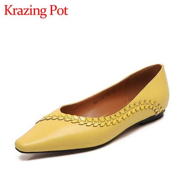 krazing pot 2020 sheep leather small square toe leaves decorations korean street style slip on shallow summer women flats l01, Black
krazing pot 2020 sheep leather small square toe leaves decorations korean street style slip on shallow summer women flats l01, Black
