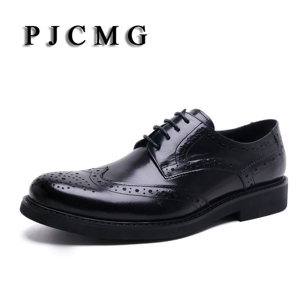pjcmg men oxfords style carved genuine leather brown/black brogue lace-up bullock business men's flats shoes 11
pjcmg men oxfords style carved genuine leather brown/black brogue lace-up bullock business men's flats shoes 11