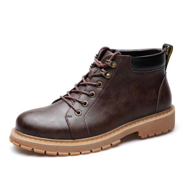 men's fashion martin boots leather genuine leather men boots winter waterproof ankle martin boot, Black
men's fashion martin boots leather genuine leather men boots winter waterproof ankle martin boot, Black