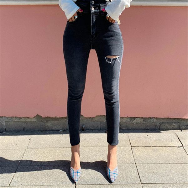 high waist skinny jeans women streetwear ripped holes pencil jeans female denim stretch denim pants femme 2020, Blue
high waist skinny jeans women streetwear ripped holes pencil jeans female denim stretch denim pants femme 2020, Blue