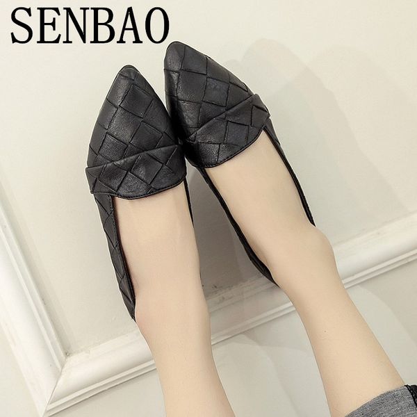 senbao fashion woman flats pointed toe woman shoes ballet flats pu leather shallow mouth loafers shoes weave ladies, Black
senbao fashion woman flats pointed toe woman shoes ballet flats pu leather shallow mouth loafers shoes weave ladies, Black