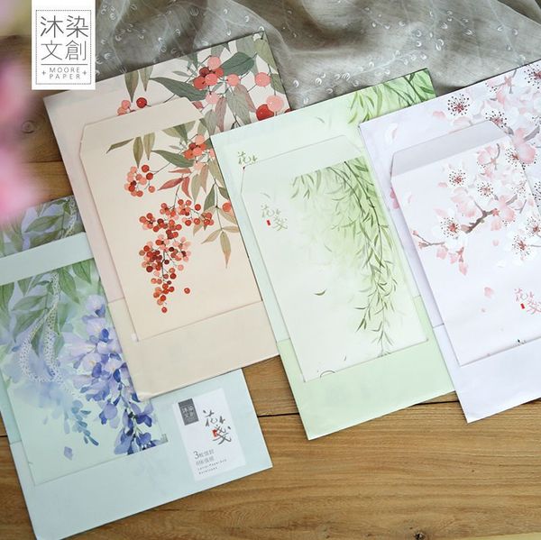 9pcs/set 3 envelopes + 6 sheets letter paper summer flowers series envelope for gift korean stationery
9pcs/set 3 envelopes + 6 sheets letter paper summer flowers series envelope for gift korean stationery