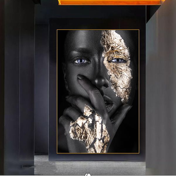 black girl with silver eyes canvas paintings on the wall african woman wall art pictures for living room decor (no frame
black girl with silver eyes canvas paintings on the wall african woman wall art pictures for living room decor (no frame