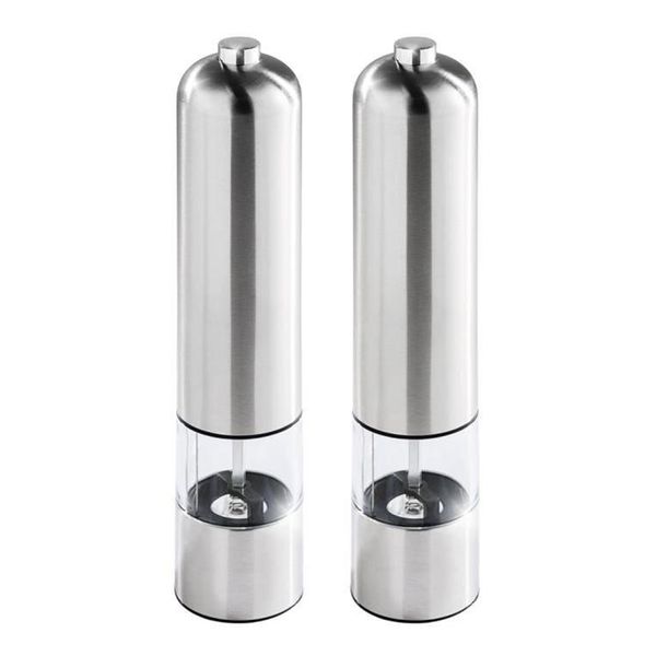 press style round pepper grinder electric mill in stainless steel, salt mill (salt) or pepper mill-silver color-with light
press style round pepper grinder electric mill in stainless steel, salt mill (salt) or pepper mill-silver color-with light