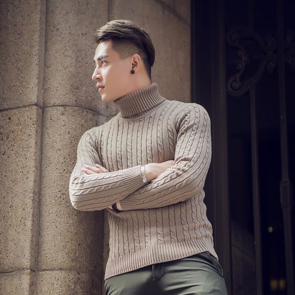 men's sweaters mens fall winter thick warm cashmere sweater men turtleneck slim fit pullover knitwear double collar, White;black
men's sweaters mens fall winter thick warm cashmere sweater men turtleneck slim fit pullover knitwear double collar, White;black