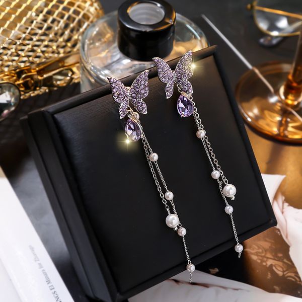 2020 новый корейский фиолетовый блестящие бабочки rhinestone серьги падения для женщин элегантный pearl кисточкой pendientes подарка ювелирн, Silver
2020 новый корейский фиолетовый блестящие бабочки rhinestone серьги падения для женщин элегантный pearl кисточкой pendientes подарка ювелирн, Silver