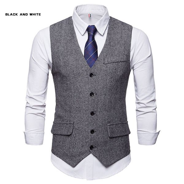 quality men vest winter woolen fashion vest men formal dress suit slim fit waistcoat eu size, Black;white
quality men vest winter woolen fashion vest men formal dress suit slim fit waistcoat eu size, Black;white