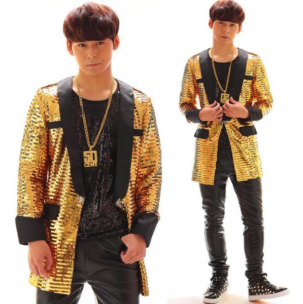 men suits designs homme terno stage costumes for singers men gold sequin blazer dance clothes jacket star style dress punk, White;black
men suits designs homme terno stage costumes for singers men gold sequin blazer dance clothes jacket star style dress punk, White;black