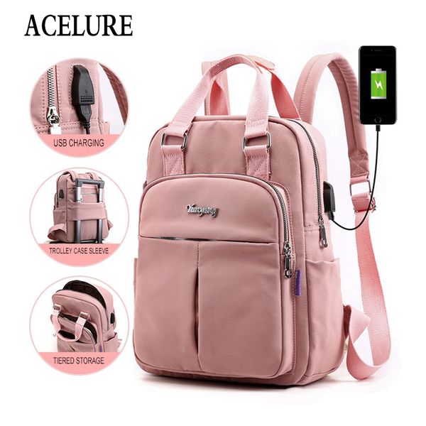 acelure anti theft usb charge nylon backpack waterproof women school backpacks bagpack school bags teenage girls travel bag t200602
acelure anti theft usb charge nylon backpack waterproof women school backpacks bagpack school bags teenage girls travel bag t200602