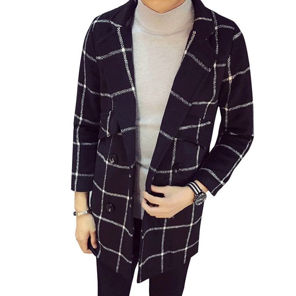 2019 men's autumn and winter korean plaid printing long section trench coat / slim fashion urban boutique blends coat, Black
2019 men's autumn and winter korean plaid printing long section trench coat / slim fashion urban boutique blends coat, Black