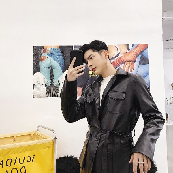 men's jacket 2019 autumn and winter new multi-pocket long lapels leather jacket windbreaker youth fashion trend men's clothing, Black;brown
men's jacket 2019 autumn and winter new multi-pocket long lapels leather jacket windbreaker youth fashion trend men's clothing, Black;brown