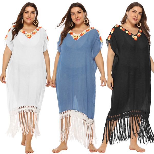 beach dresses robe plage bathing suit cover ups dress women swim up tunic stitching fringed short long sleeve neckwear skirt, Blue;gray
beach dresses robe plage bathing suit cover ups dress women swim up tunic stitching fringed short long sleeve neckwear skirt, Blue;gray