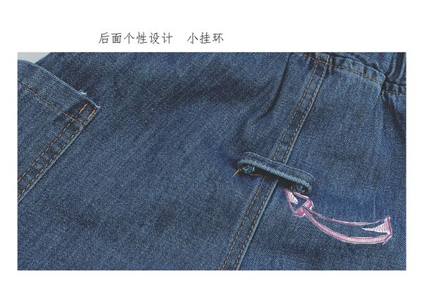 2019 new spring item girl fashion jeans pant with big pocket design, Blue 
2019 new spring item girl fashion jeans pant with big pocket design, Blue