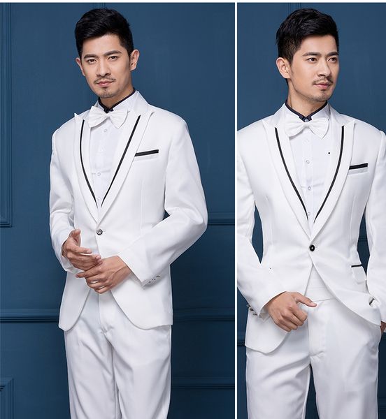 fashion white wedding tuxedos mens one button slim fit pants suits groom wear 2 piece in stock, Black;gray
fashion white wedding tuxedos mens one button slim fit pants suits groom wear 2 piece in stock, Black;gray