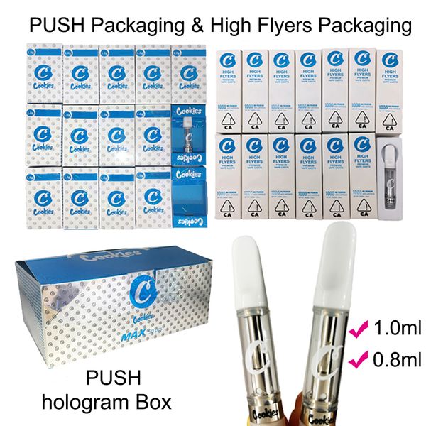 Печенье PUSH High Flyers Vape картриджи 1 мл 0,8 мл стеклянный бак пустой Vape Pen тележки керамическая катушка 510 картридж Vapes упаковочная коробка ecig
Печенье PUSH High Flyers Vape картриджи 1 мл 0,8 мл стеклянный бак пустой Vape Pen тележки керамическая катушка 510 картридж Vapes упаковочная коробка ecig