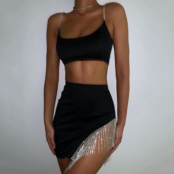 high street 2020 new arrivals summer style tank tassel sparkly black two piece women set fashion designer women's set, White
high street 2020 new arrivals summer style tank tassel sparkly black two piece women set fashion designer women's set, White