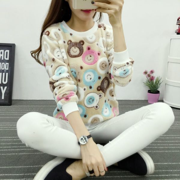 2018 autunm outerwear cute teddy bear harajuku christmas women sweaters 2018 fashion winter wool pullover cashmere warm flannel, White;black
2018 autunm outerwear cute teddy bear harajuku christmas women sweaters 2018 fashion winter wool pullover cashmere warm flannel, White;black