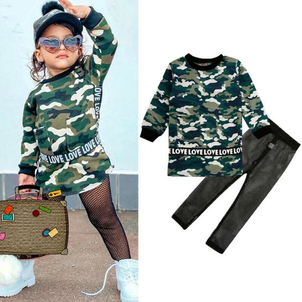 1-6y toddler infant baby girl clothes sets camouflage print long sleeve mesh pants outfits autumn clothes, White 
1-6y toddler infant baby girl clothes sets camouflage print long sleeve mesh pants outfits autumn clothes, White