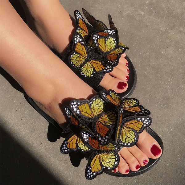 women slippers female woman open toe bohemian shoes women's butterfly zapatos slides beach flats ladies footwear plus size 2020, Black
women slippers female woman open toe bohemian shoes women's butterfly zapatos slides beach flats ladies footwear plus size 2020, Black