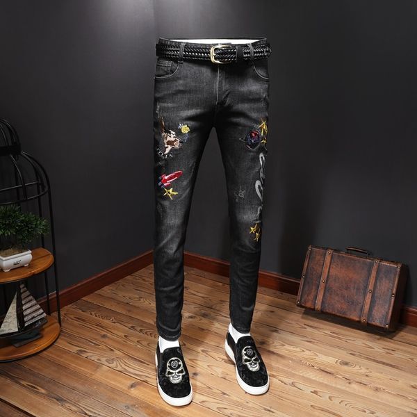autumn winter new embroidery print jeans men streetwear black jean slim fit pants, Blue
autumn winter new embroidery print jeans men streetwear black jean slim fit pants, Blue