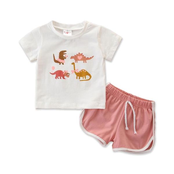 focusnorm 0-4years lovely summer kids baby girls clothes dinosaur print short sleeve t shirt solid pink shorts cotton 2pcs, White
focusnorm 0-4years lovely summer kids baby girls clothes dinosaur print short sleeve t shirt solid pink shorts cotton 2pcs, White