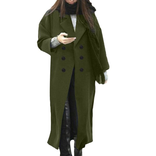 2019 coat women wool plus size winter vintage casual solid lapel button coat cashmere woolen winter abrigos mujer invierno, Black
2019 coat women wool plus size winter vintage casual solid lapel button coat cashmere woolen winter abrigos mujer invierno, Black