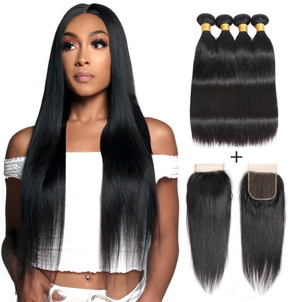 nami hair brazilian straight human hair weavrss with 4x4 lace closure 4 bundles 100% human hair extensions with lace closure, Black
nami hair brazilian straight human hair weavrss with 4x4 lace closure 4 bundles 100% human hair extensions with lace closure, Black