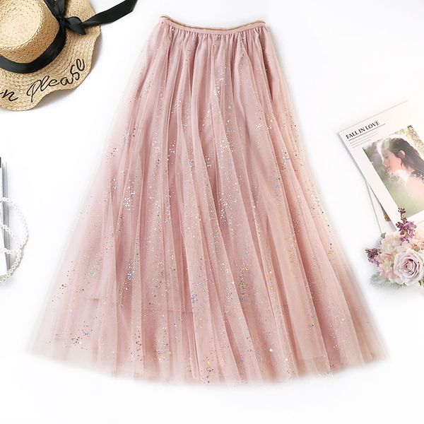 2019 spring and summer colorful sequins romantic sweet mesh skirt super fairy temperament skirt anti-light multi-layer 401, Black
2019 spring and summer colorful sequins romantic sweet mesh skirt super fairy temperament skirt anti-light multi-layer 401, Black