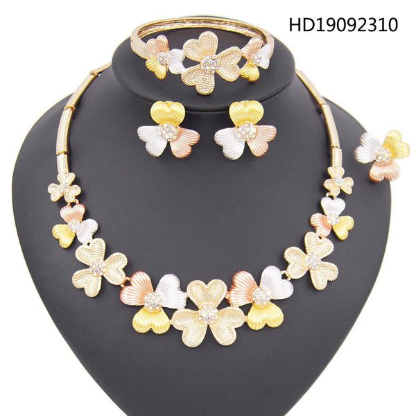 yulaili latest trendy african jewelry sets for women crystal flower shape tricolor necklace earrings bracelet ring ing, Silver
yulaili latest trendy african jewelry sets for women crystal flower shape tricolor necklace earrings bracelet ring ing, Silver