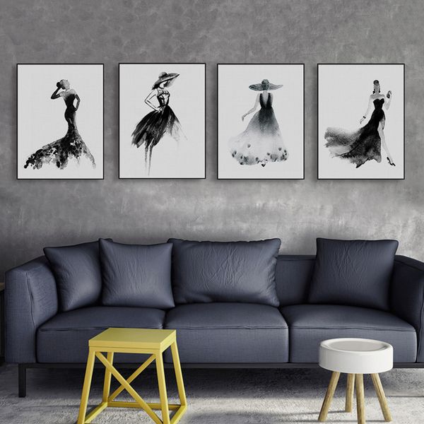 modern nordic black white fashion beauty canvas art print poster wall picture painting elegant girl room home decor no frame
modern nordic black white fashion beauty canvas art print poster wall picture painting elegant girl room home decor no frame