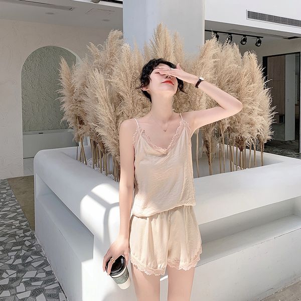 uhd5c pajamas female simulation silk sling short-sleeved student two-piece suit thin loose home clothes shorts sling shorts ice silk home cl, Blue;red
uhd5c pajamas female simulation silk sling short-sleeved student two-piece suit thin loose home clothes shorts sling shorts ice silk home cl, Blue;red