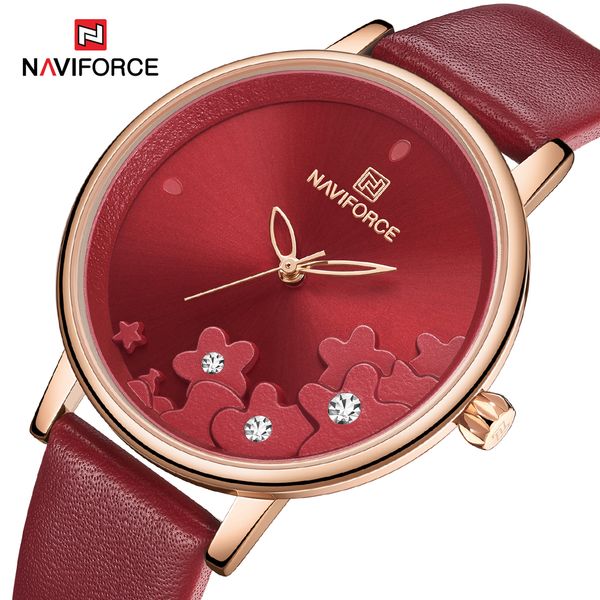 naviforce new red leather strap watch women's clock watches lady quartz waterproof wristwatches woman watch, Slivery;brown
naviforce new red leather strap watch women's clock watches lady quartz waterproof wristwatches woman watch, Slivery;brown