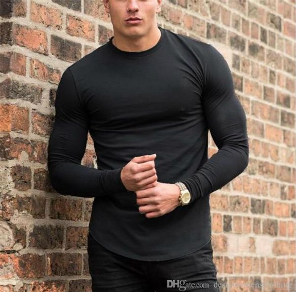 men designer sports bottoming tees fashion solid color long sleeved t-shirts casual o-neck longline stylish street tees, White;black
men designer sports bottoming tees fashion solid color long sleeved t-shirts casual o-neck longline stylish street tees, White;black