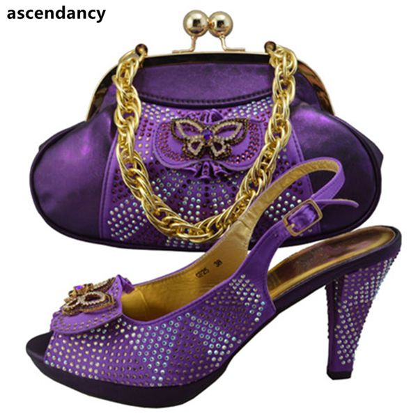 purple color ladies italian shoes and bag set decorated with rhinestone shoe and bag set for party in women nigerian party shoes, Black
purple color ladies italian shoes and bag set decorated with rhinestone shoe and bag set for party in women nigerian party shoes, Black