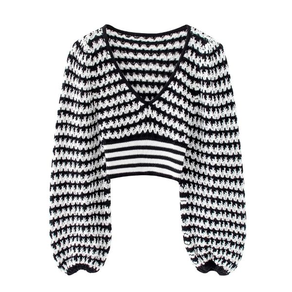 women's sweaters 2021 women v neck black white patchwork short sweater ladies basic knitted casual slim high street chic s258, White;black
women's sweaters 2021 women v neck black white patchwork short sweater ladies basic knitted casual slim high street chic s258, White;black
