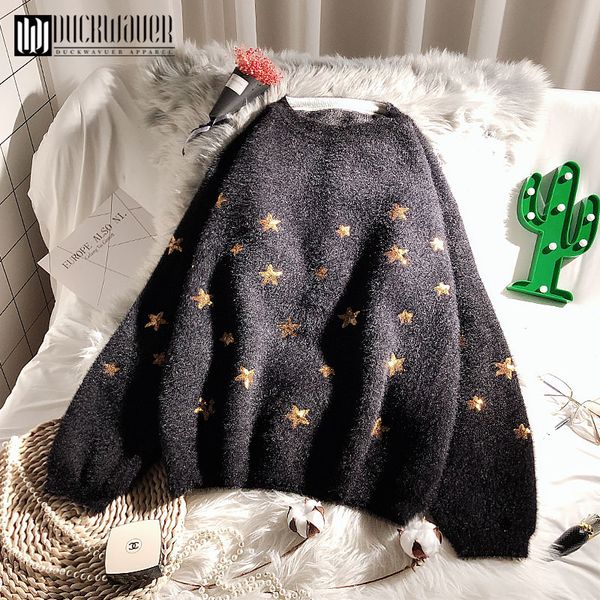 duckwaver mohair sequins star women sweaters long sleeve black white fashion pullover female thick autumn winter jumper korean, White;black
duckwaver mohair sequins star women sweaters long sleeve black white fashion pullover female thick autumn winter jumper korean, White;black