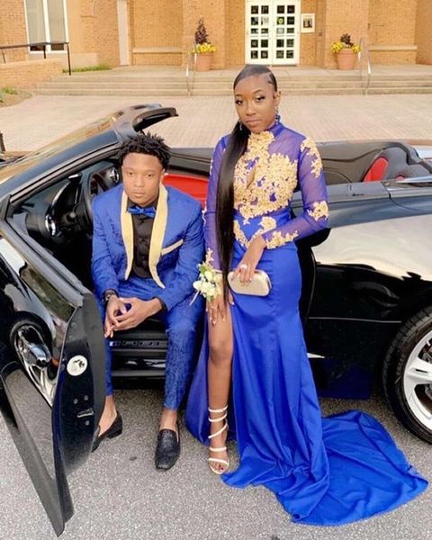 royal blue mermaid evening dresses long jewel neck gold applique sweep train formal dress evening party gowns wear special occasion dresses, Black;red
royal blue mermaid evening dresses long jewel neck gold applique sweep train formal dress evening party gowns wear special occasion dresses, Black;red
