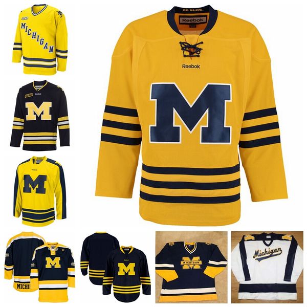 custom men's michigan wolverines navy blue white yellow hockey jerseys stitched any name any number hight quality size s-3xl, Black
custom men's michigan wolverines navy blue white yellow hockey jerseys stitched any name any number hight quality size s-3xl, Black