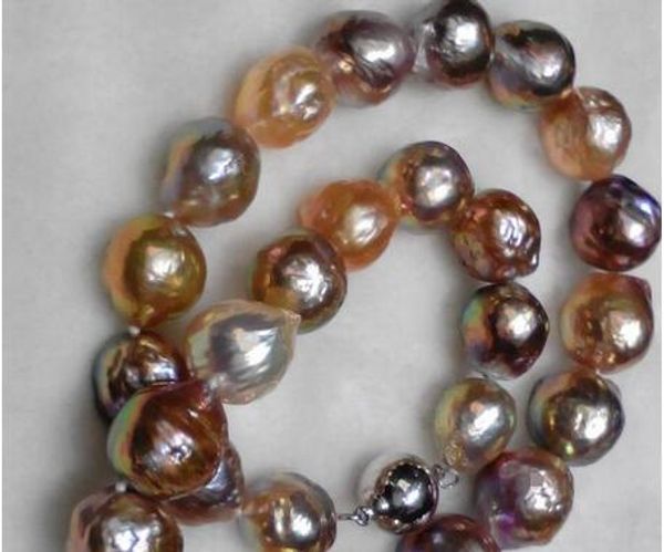 envÃo gratis 13-14mm barroco multicolor collar de perlas 18 pulgadas 925 s, Silver
envÃo gratis 13-14mm barroco multicolor collar de perlas 18 pulgadas 925 s, Silver