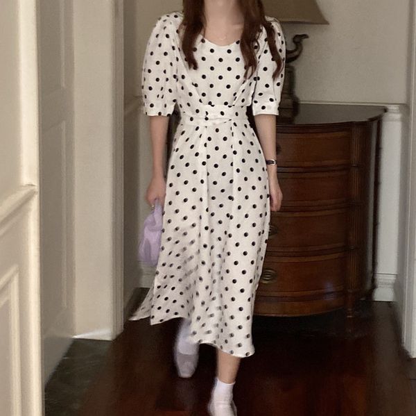 summer dress women casual polka dot print a-line party dress eleagnt lace-up slim vestidos verano mujer robe femme sukienki, White;black
summer dress women casual polka dot print a-line party dress eleagnt lace-up slim vestidos verano mujer robe femme sukienki, White;black