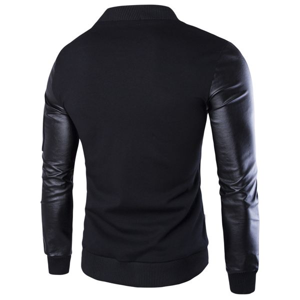 new style spring and autumn new style british style men stand collar jacket leather sleeve joint men's slim fit large size coat, Black
new style spring and autumn new style british style men stand collar jacket leather sleeve joint men's slim fit large size coat, Black
