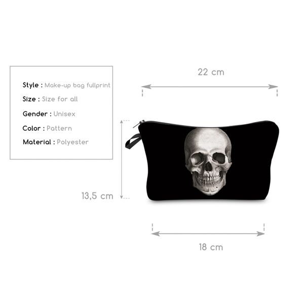 fashion men women travel cosmetic bag zipped skeleton skull printing makeup organizer storage bags b88
fashion men women travel cosmetic bag zipped skeleton skull printing makeup organizer storage bags b88